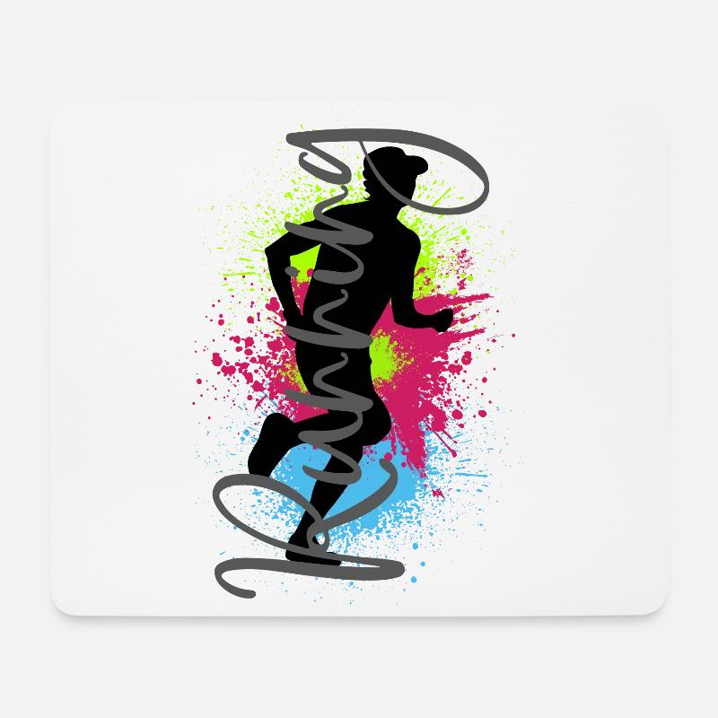 Running Sport Jogger Läufer Rennen Laufen Joggen - Mousepad (Querformat) - Weiß