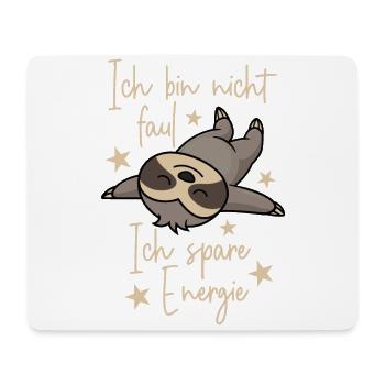 Faultier schlafen faul Faulenzer Energie sparen - Mousepad (Querformat) - Weiß - Vorne