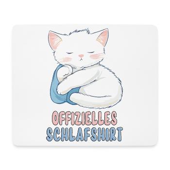 Offizielles Schlafshirt Katze Schlafanzug Süß Tier - Mousepad (Querformat) - Weiß - Vorne