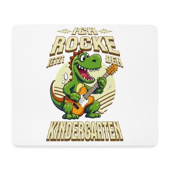 Kindergarten Kita Dinosaurier Gitarre Rock Musik - Mousepad (Querformat) - Weiß - Vorne