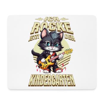 Maternelle Kita Cat Guitare Rock Musique - Tapis de souris (format paysage) - blanc - Devant