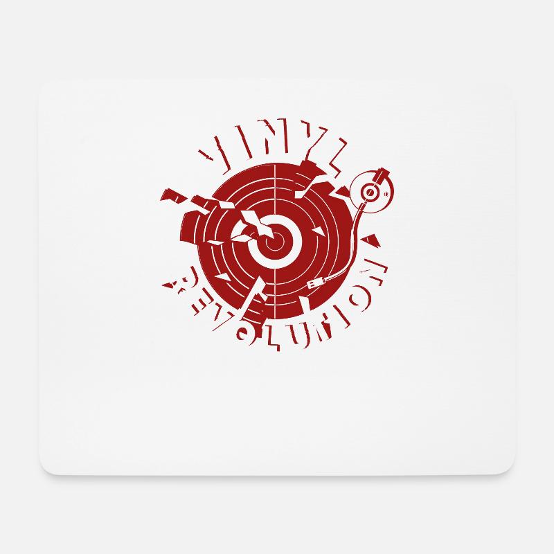 Vinyl Revolution - Schallplatte - Zerstört - Mousepad (Querformat) - Weiß