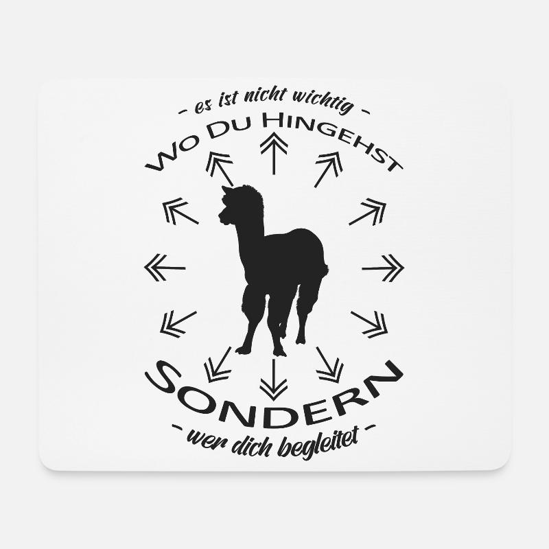 Wandern Spruch Wanderung Alpaka Team - Mousepad (Querformat) - Weiß