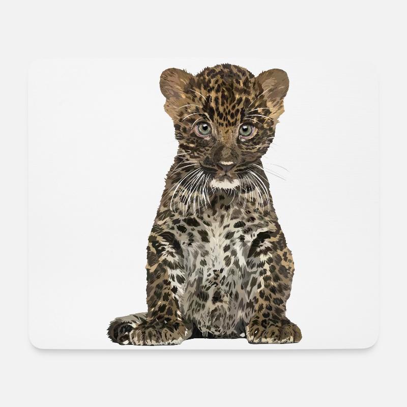 Leopard - Mousepad (Querformat) - Weiß