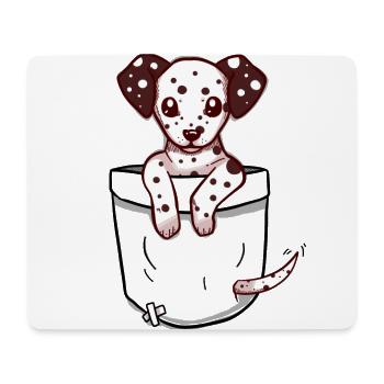 Taschen-süßer dalmatinischer Hund - Mousepad (Querformat) - Weiß - Vorne