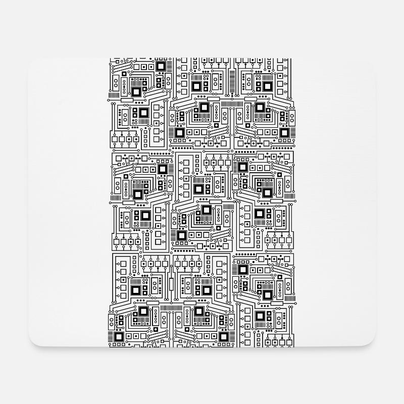 Platine CPU Motiv Technik Muster Computer Geschenk - Mousepad (Querformat) - Weiß