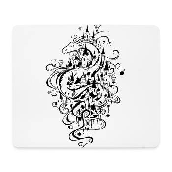 Ville du Dragon - Tapis de souris (format paysage) - blanc - Devant