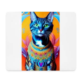 Gorgeus domestic short haired cat - Mouse Pad (horizontal) - white - Front