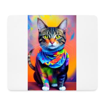 Fabulous domestic short haired cat - Mouse Pad (horizontal) - white - Front