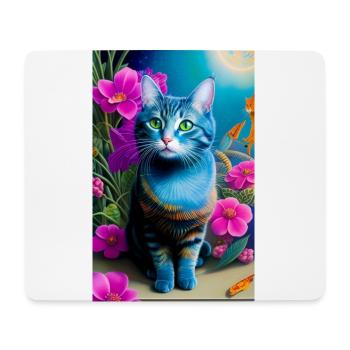 Adorable domestic short haired cat - Mouse Pad (horizontal) - white - Front