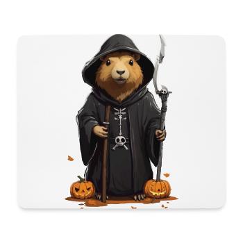Drôle d’Halloween Capybara Grim Reaper Design - Tapis de souris (format paysage) - blanc - Devant