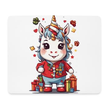Magical Christmas Unicorn Unicorn at Christmas - Mouse Pad (horizontal) - white - Front