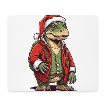 Weihnachten T-Rex Weihnachtsmann Spaß - Mousepad (Querformat) - Weiß - Vorne