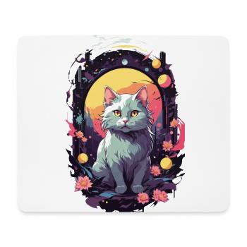 Gothic Katze Mystisches Katzenliebhaber Design - Mousepad (Querformat) - Weiß - Vorne