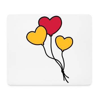 Herzballons / Heart balloon / Ballon coeur - Mousepad (Querformat) - Weiß - Vorne