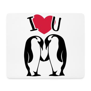 Couple pingouin couple amoureux pingouin - Tapis de souris (format paysage) - blanc - Devant