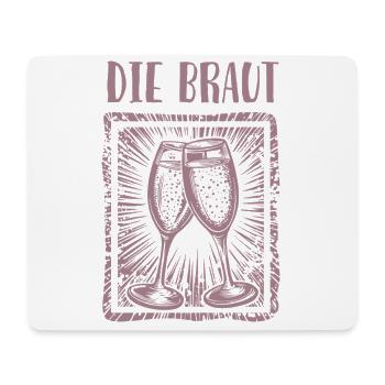 JGA - Die Braut - individueller Name - Mousepad (Querformat) - Weiß - Vorne