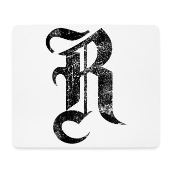 Tshirt alphabet initial R - Mouse Pad (horizontal) - white - Front