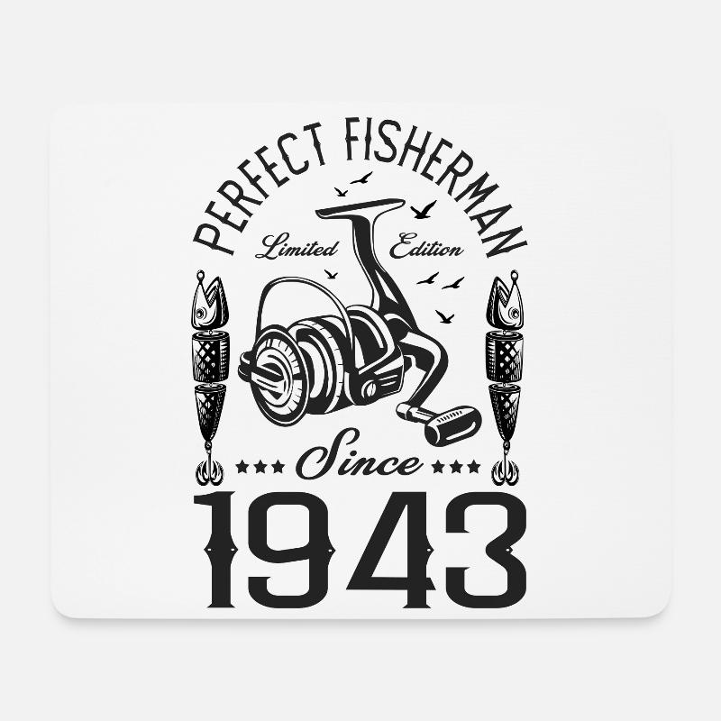 1943 Jubiläum 80 Jahre Geschenkfischer Fischer - Mousepad (Querformat) - Weiß