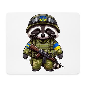 Raton laveur mignon en uniforme - Tapis de souris (format paysage) - blanc - Devant