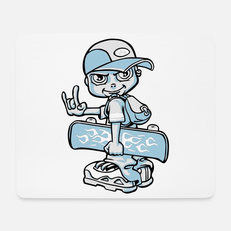 Skater boy flex - Mouse Pad (horizontal) - white