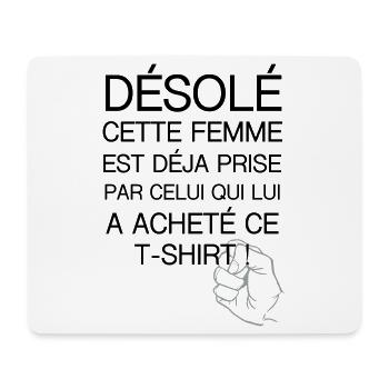 desole femme prise - Tapis de souris (format paysage) - blanc - Devant