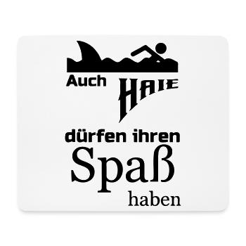 Haie dürfen Spaß haben Geschenk - Mousepad (Querformat) - Weiß - Vorne