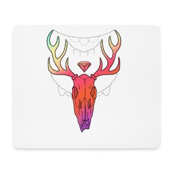 Hirschgeweih Schädel Lineart-Design - Mousepad (Querformat) - Weiß - Vorne