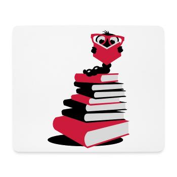A bookworm reading - Mouse Pad (horizontal) - white - Front