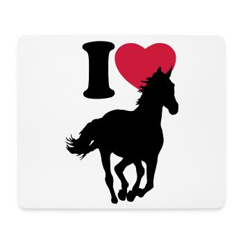 I love horses - J'adore les chevaux - Tapis de souris (format paysage) - blanc - Devant
