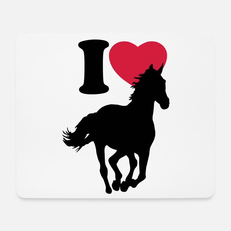 I love horses - Ich liebe Pferde - Mousepad (Querformat) - Weiß