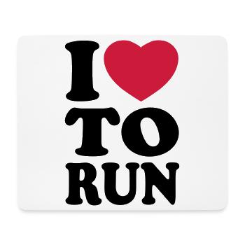 I love to run - Ich liebe es zu laufen - Mousepad (Querformat) - Weiß - Vorne