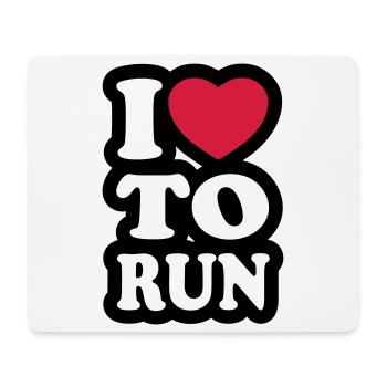 I love to run - Ich liebe es zu laufen - Mousepad (Querformat) - Weiß - Vorne