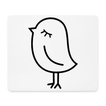 Spatz Vogel – Piepmatz Küken Tweet Vögelchen - Mousepad (Querformat) - Weiß - Vorne