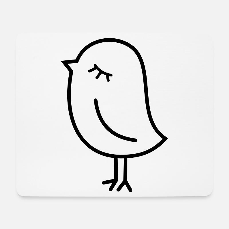 Spatz Vogel – Piepmatz Küken Tweet Vögelchen - Mousepad (Querformat) - Weiß