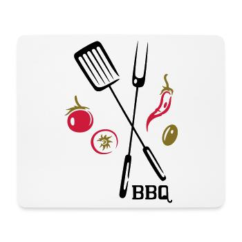 Barbecue, barbecue végétarien et végétalien - Tapis de souris (format paysage) - blanc - Devant