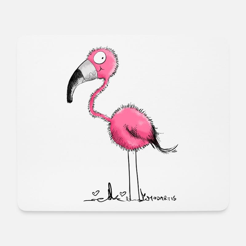Der Flamingo - Mousepad (Querformat) - Weiß