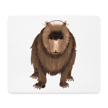 Funny capybara - Mouse Pad (horizontal) - white - Front