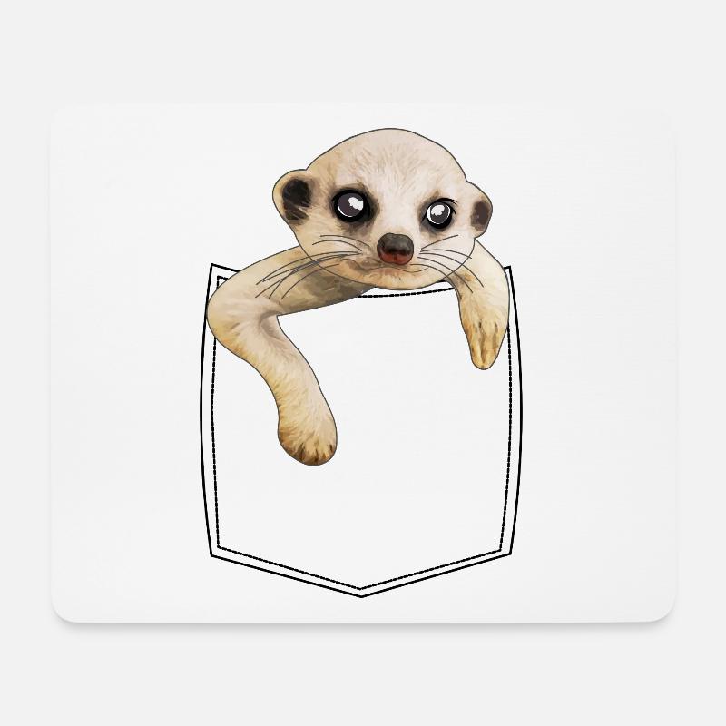 Erdmännchen Meerkat in Brusttasche Hemdtasche - Mousepad (Querformat) - Weiß
