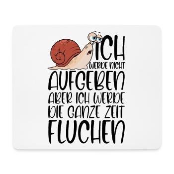 Joggen Spruch Schnecke nicht aufgeben aber fluchen - Mousepad (Querformat) - Weiß - Vorne