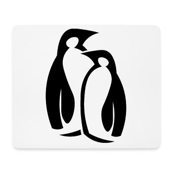 Couple de pingouins - maman et papa - pingouin - Tapis de souris (format paysage) - blanc - Devant