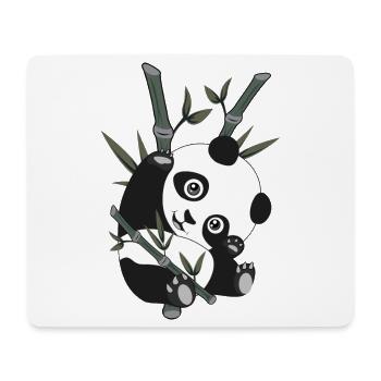 Panda - Bambus - Mousepad (Querformat) - Weiß - Vorne