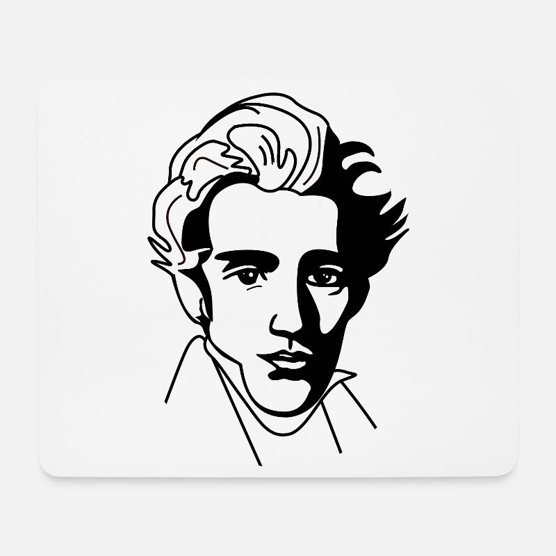 Soren Kierkegaard - Tapis de souris (format paysage) - blanc