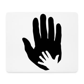 Baby, child hand in adult parent hand. - Mouse Pad (horizontal) - white - Front