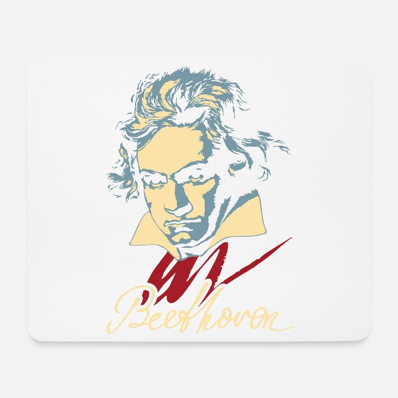 Beethoven (dunkel) - Mousepad (Querformat) - Weiß