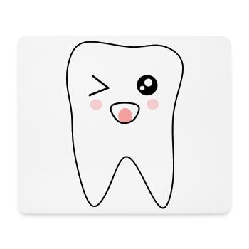 Dente, dents, cadeau dentiste - Tapis de souris (format paysage) - blanc - Devant