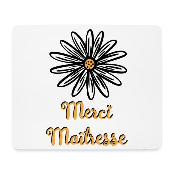 merci maitresse avec une fleur - Tapis de souris (format paysage) - blanc - Devant