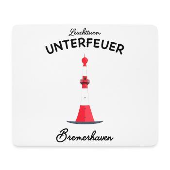 Bremerhaven, Leuchtturm Unterfeuer, Nordsee - Mousepad (Querformat) - Weiß - Vorne