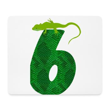 6. Geburtstag Eidechse 6 Reptil Thema Party Sechs - Mousepad (Querformat) - Weiß - Vorne