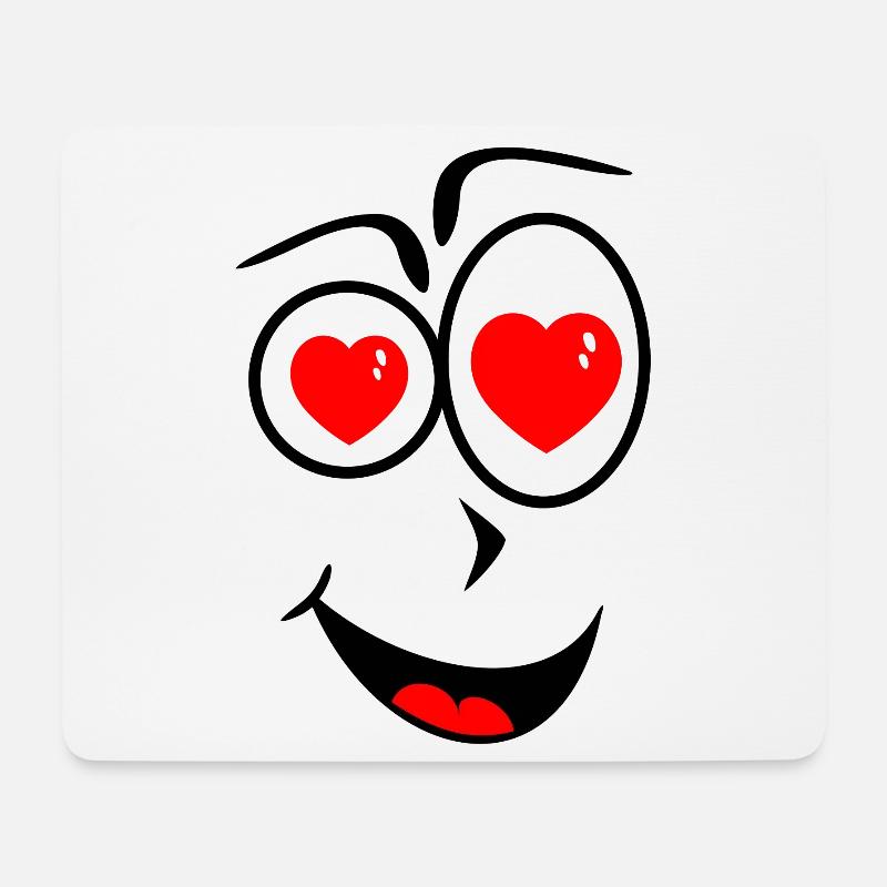 Smiling face with heart eyes - Mouse Pad (horizontal) - white